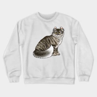 Cat - American Curl - Gray Tabby Crewneck Sweatshirt